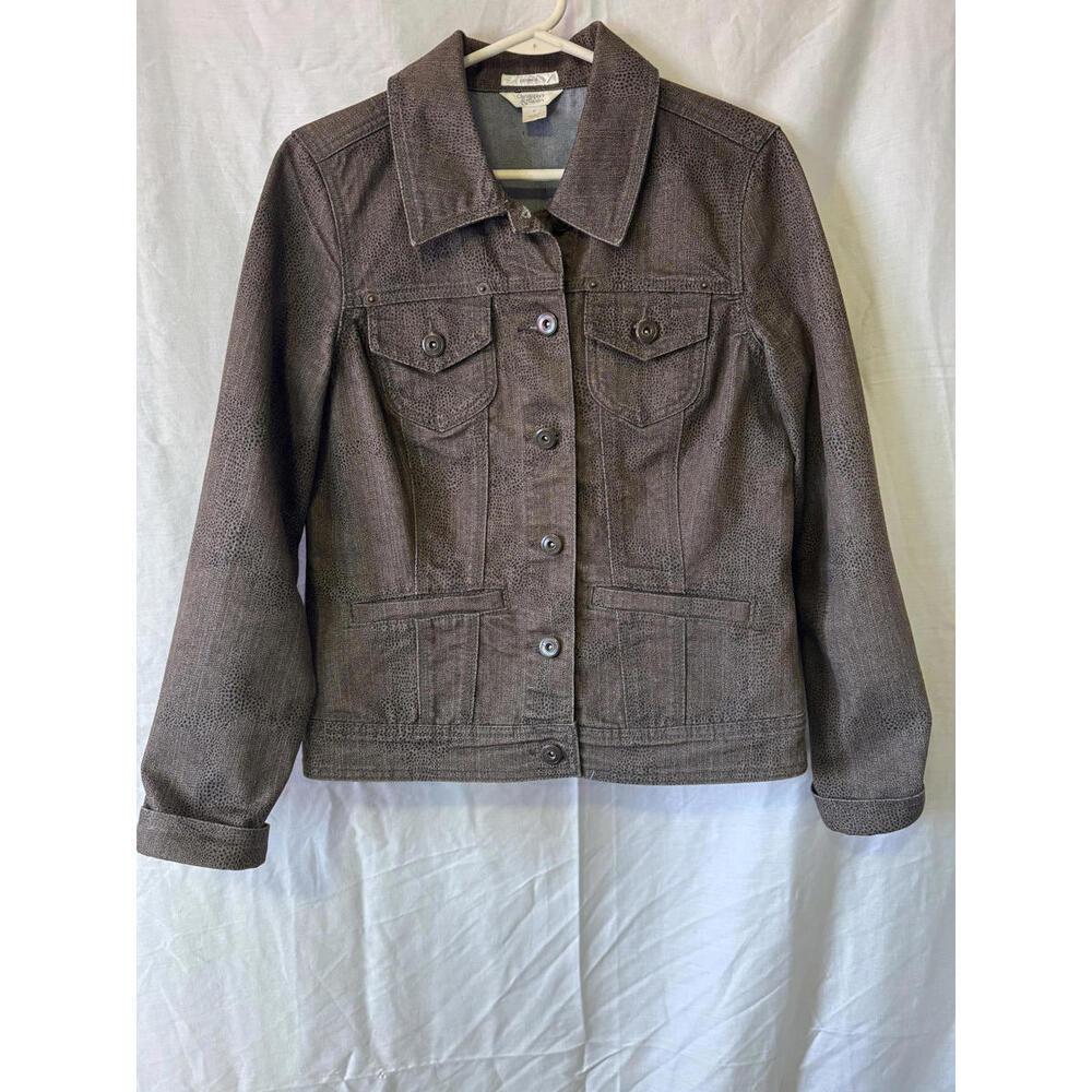 Christopher &‎ Banks Brown Cotton Blend Denim Jacket Size Medium
